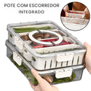 Pote Hermético Organizador com 4 Divisórias - 3,9 L