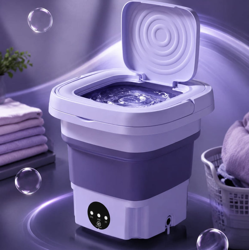 Mini Máquina de Lavar Elétrica Portátil Com Cesto Centrífuga