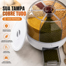 Dispenser Giratório Inteligente de Grãos e Cereais com 6 Divisórias