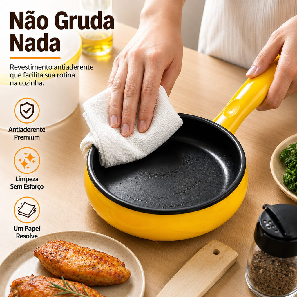 Frigideira Elétrica Antiaderente com Suporte para Cozinhar até 14 ovos- Entrega Grátis