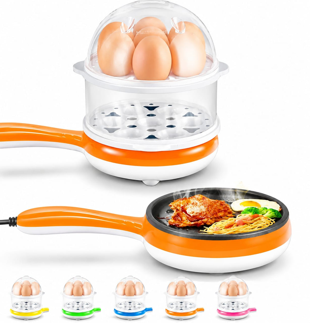 Frigideira Elétrica Antiaderente com Suporte para Cozinhar até 14 ovos- Entrega Grátis
