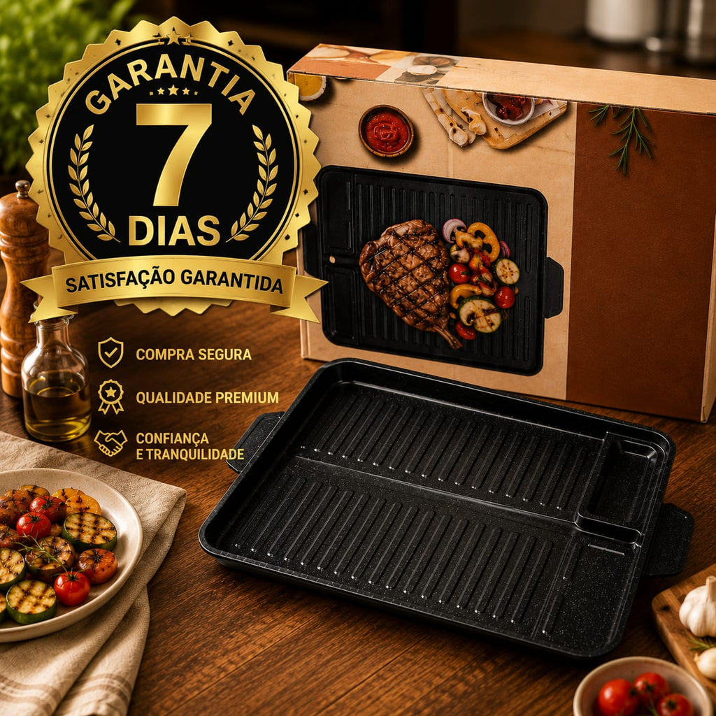 Grelha Coreana Antiaderente Premium - Entrega Grátis