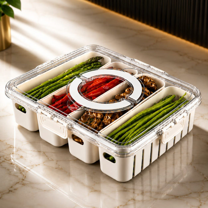 Pote Hermético Organizador com 4 Divisórias - 3,9 L