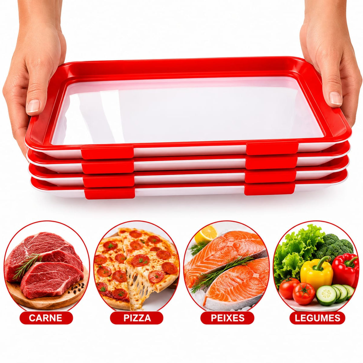 Bandeja para Conservar Alimentos Reutilizável - Entrega Grátis