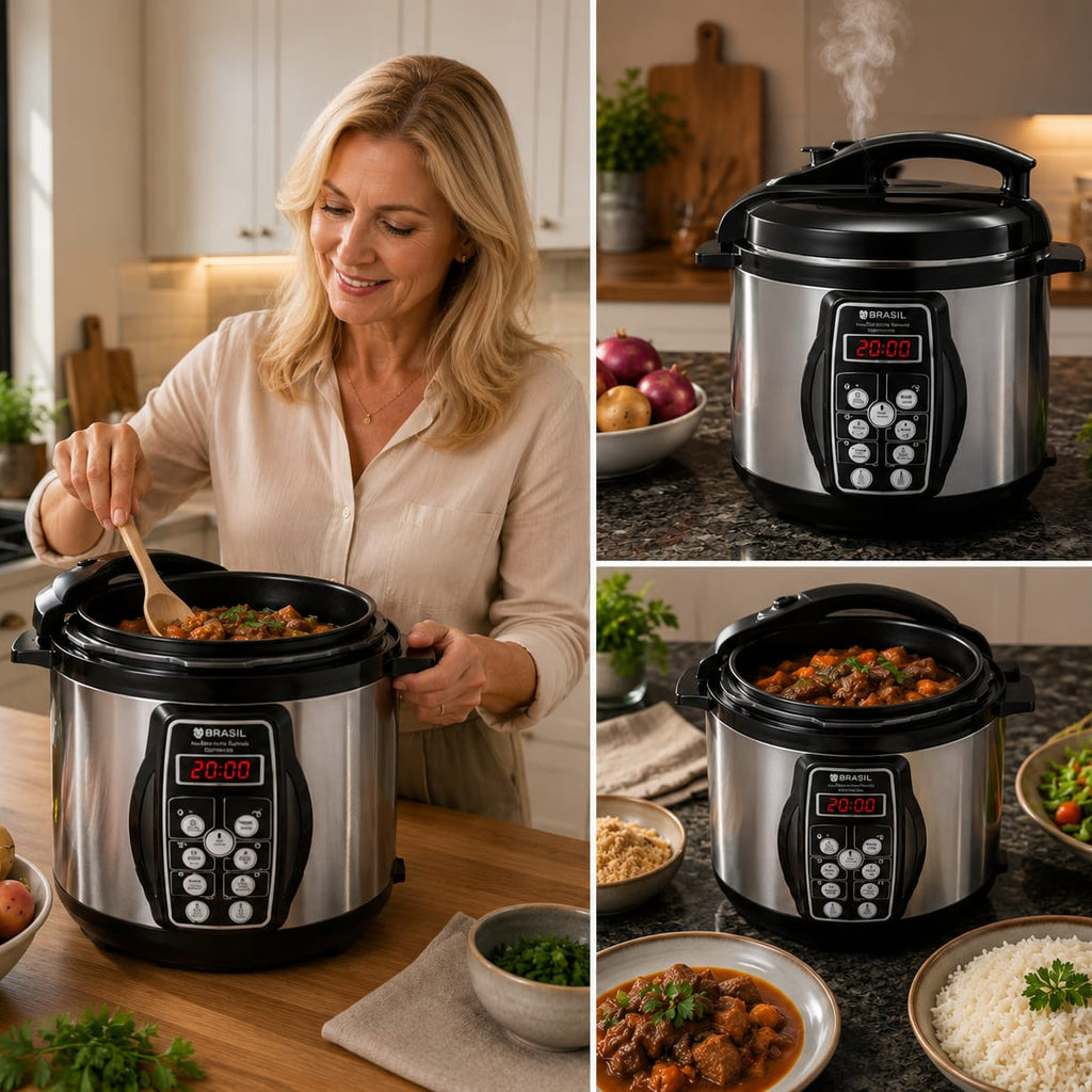 Panela de Pressão Elétrica Inox Multifuncional Digital - Entrega Grátis