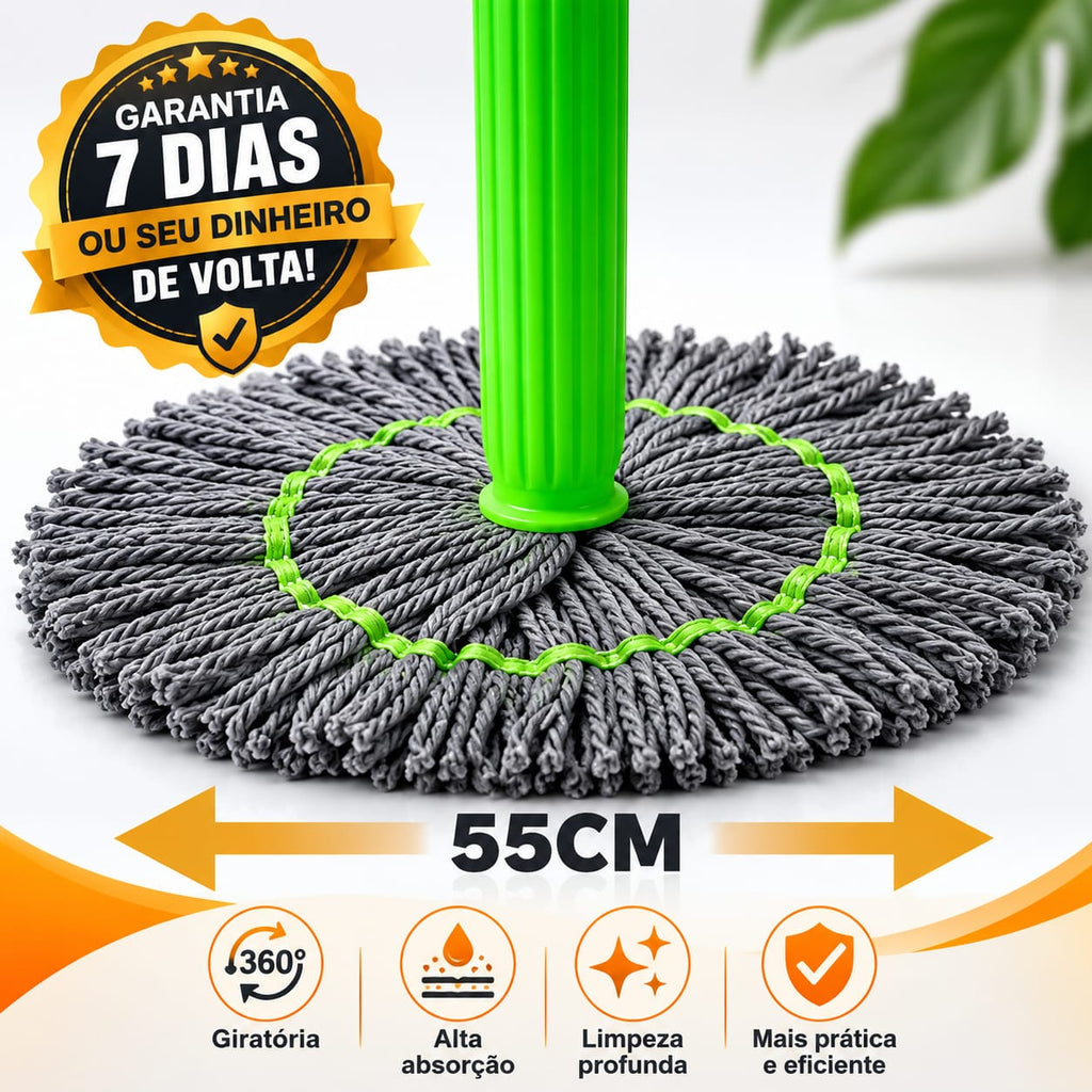 Esfregão 2 em 1 Giratório Automático Com Desidratação Perfeito Para Limpeza Completa - Entrega Grátis