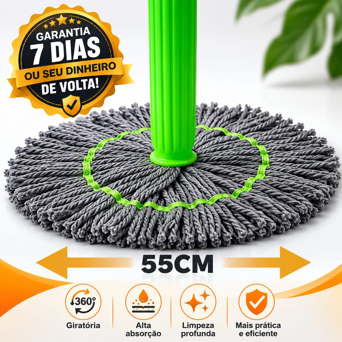 Esfregão 2 em 1 Giratório Automático Com Desidratação Perfeito Para Limpeza Completa - Entrega Grátis