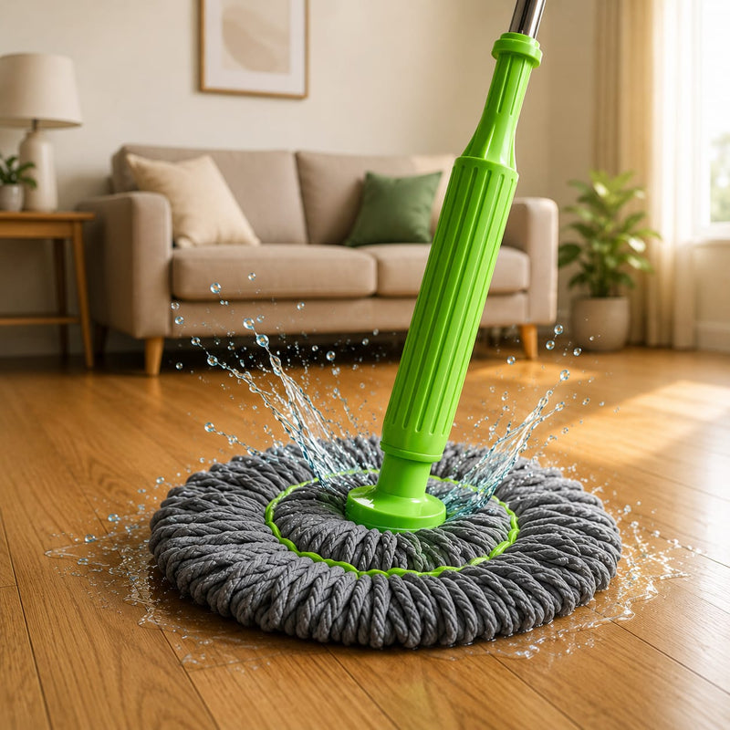 Esfregão 2 em 1 Giratório Automático Com Desidratação Perfeito Para Limpeza Completa