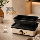 Chapa Elétrica Grill Multifuncional Antiaderente/ Churrasqueira com tampa