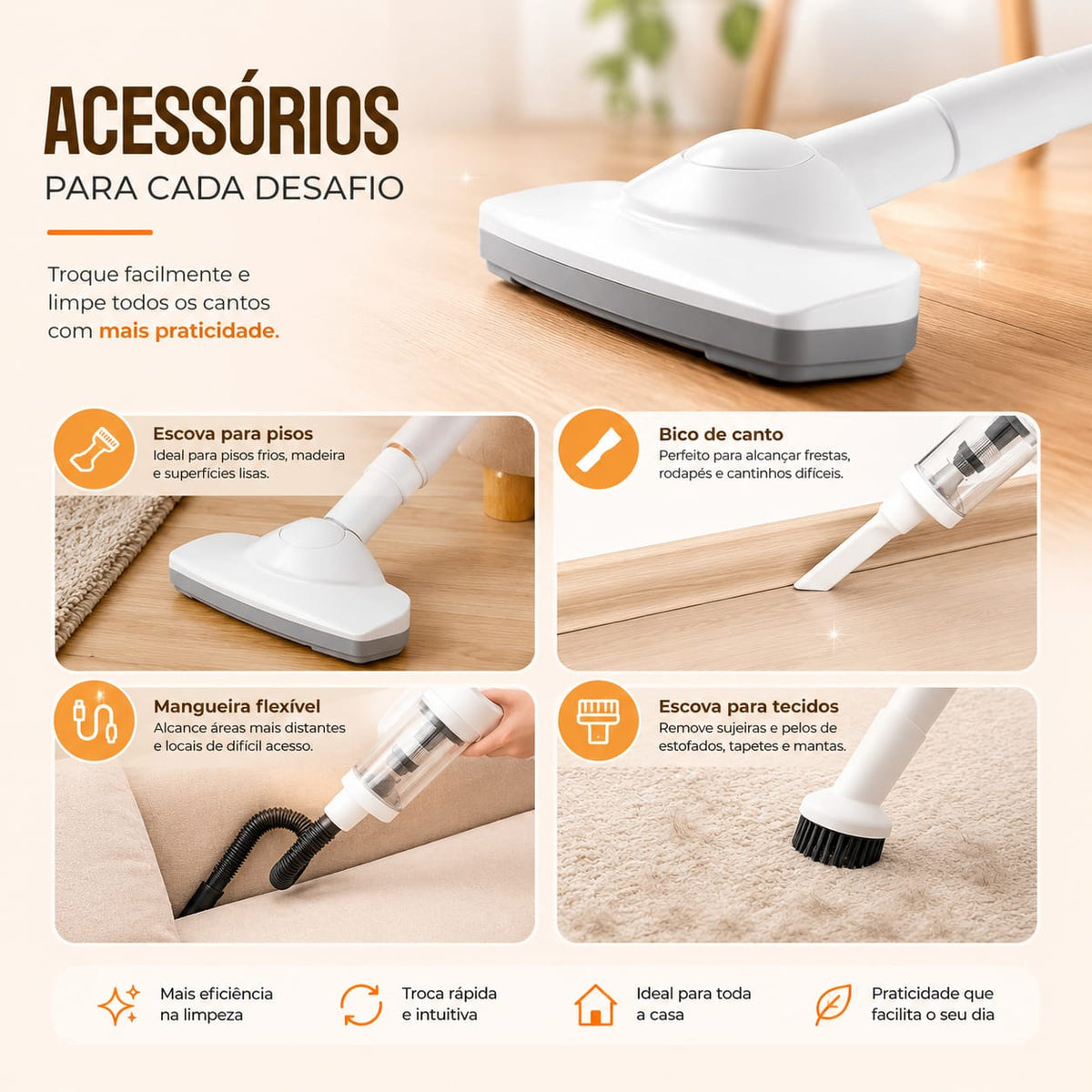Aspirador de Pó Portátil sem Fio - Entrega Grátis