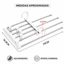 Cabide Retrátil Organizador 5 em 1 Dobrável em Aço Inoxidável