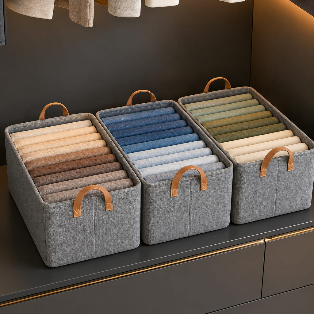 Caixas Organizadoras de Roupas Dobráveis Resistentes e Duráveis - Entrega Grátis