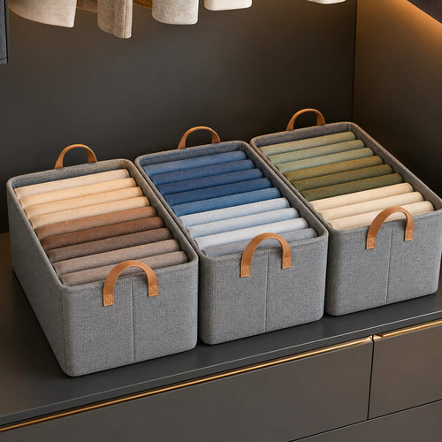 Caixas Organizadoras de Roupas Dobráveis Resistentes e Duráveis - Entrega Grátis