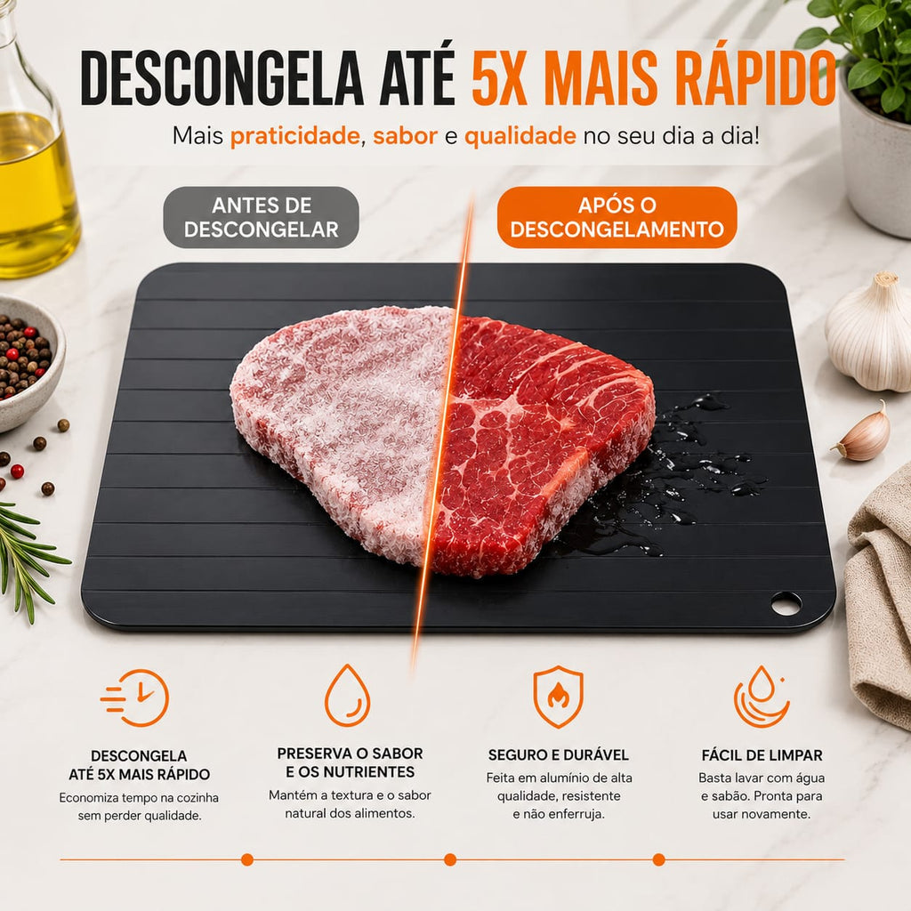 Tábua Para Descongelar Carnes 5x Mais Rápido - Entrega Grátis