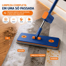 Kit Completo de Limpeza Inteligente - 9 Peças (Esfregão e Balde Dobrável com Raspador de Desaguamento)