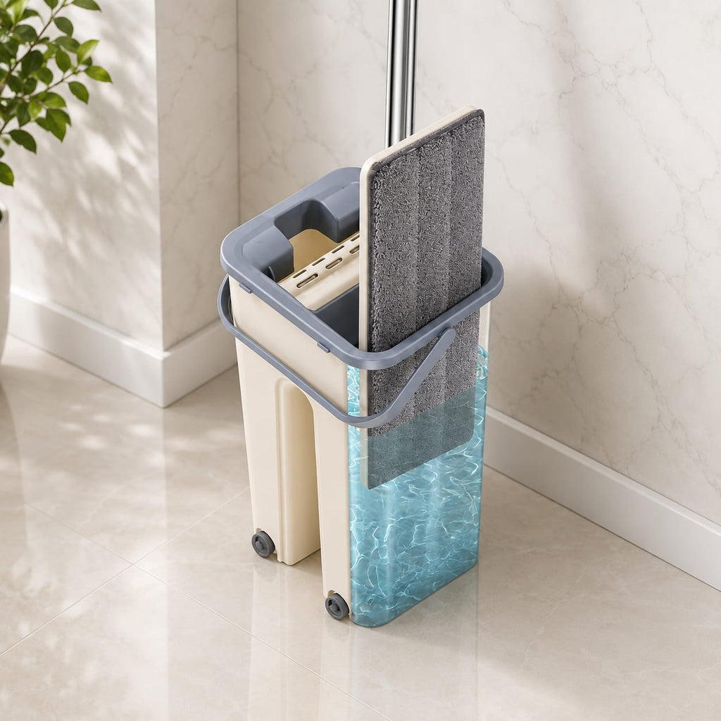 Flat Mop Esfregão Giratório com Balde - Entrega Grátis