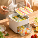 Dispenser De Gelo com 2 Gavetas e Botão Ejetor de Cubos com Capacidade de 48 Cubos de Gelo