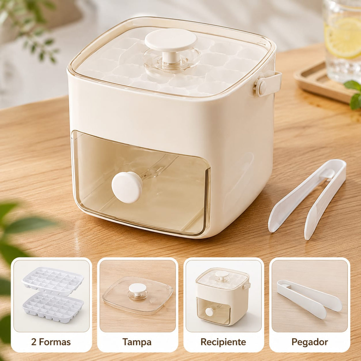 Dispenser De Gelo com 2 Gavetas e Botão Ejetor de Cubos com Capacidade de 48 Cubos de Gelo - Entrega Grátis