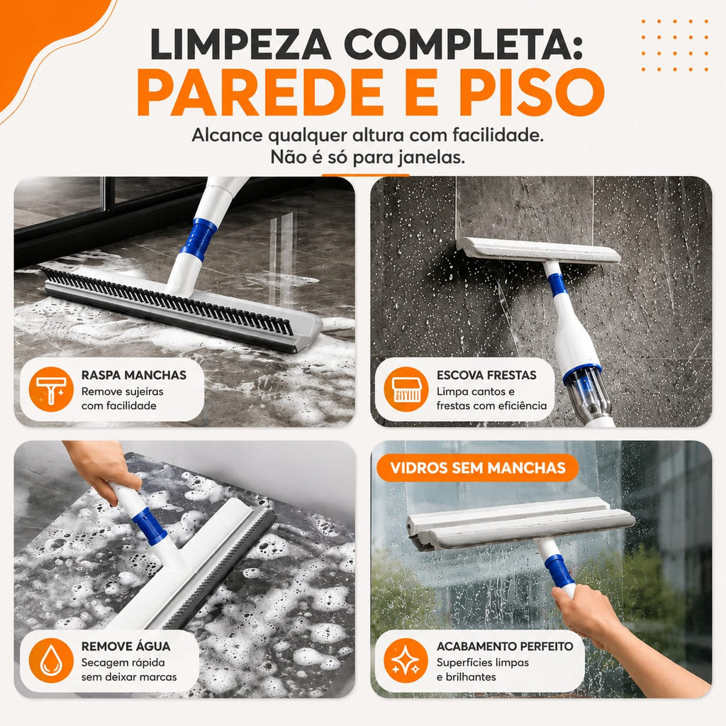 Rodo Limpa Vidros E Janelas Com Borrifador - Entrega Grátis