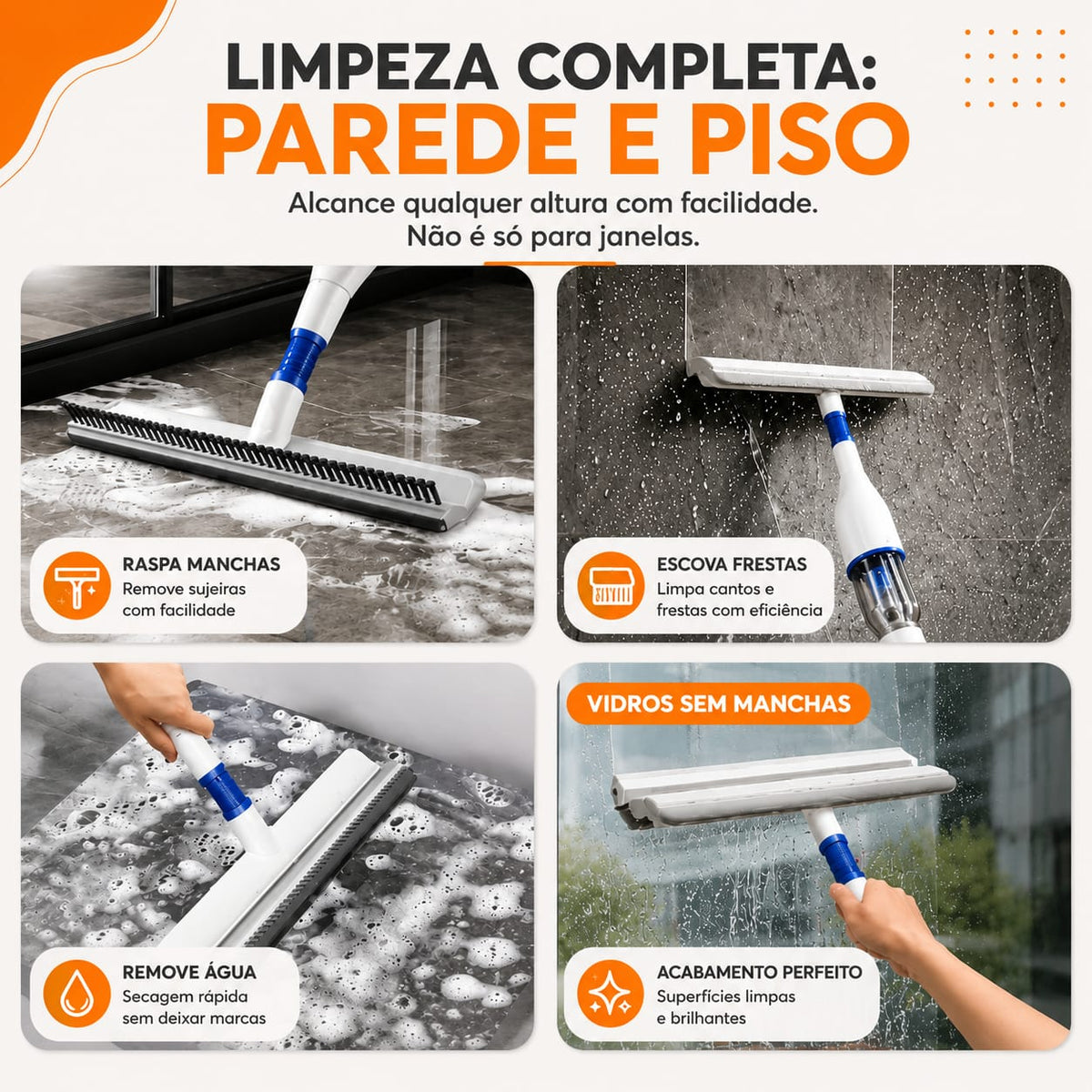 Rodo Limpa Vidros E Janelas Com Borrifador - Entrega Grátis