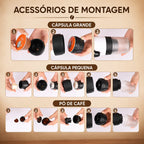Cafeteira Portátil 3 em 1 - Expresso Elétrica Recarregável para Cápsulas e Café Moído -Entrega Grátis