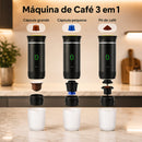 Cafeteira Portátil 3 em 1 - Expresso Elétrica Recarregável para Cápsulas e Café Moído
