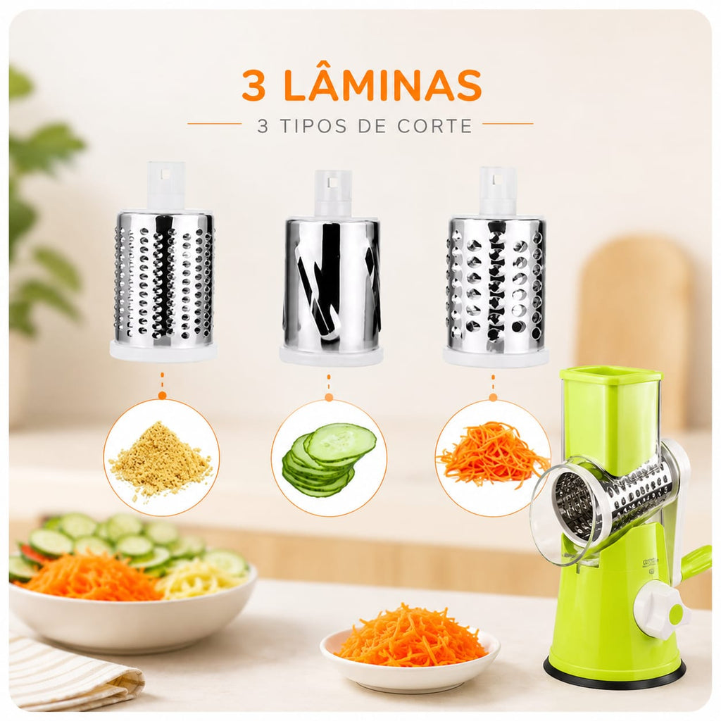 Cortador de Legumes 3 em 1 - Cortador Ralador e Fatiador - Entrega Grátis