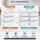 Kit Recipientes para Separar e Conservar Frutas e Verduras Próprios para Geladeira