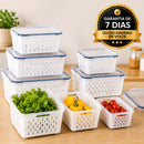 Kit Recipientes para Separar e Conservar Frutas e Verduras Próprios para Geladeira
