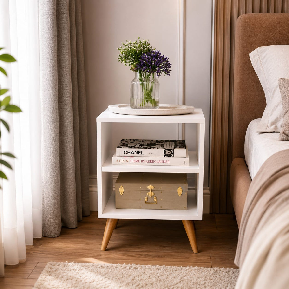 Mesa de Cabeceira Retrô  para Quarto - Entrega Grátis