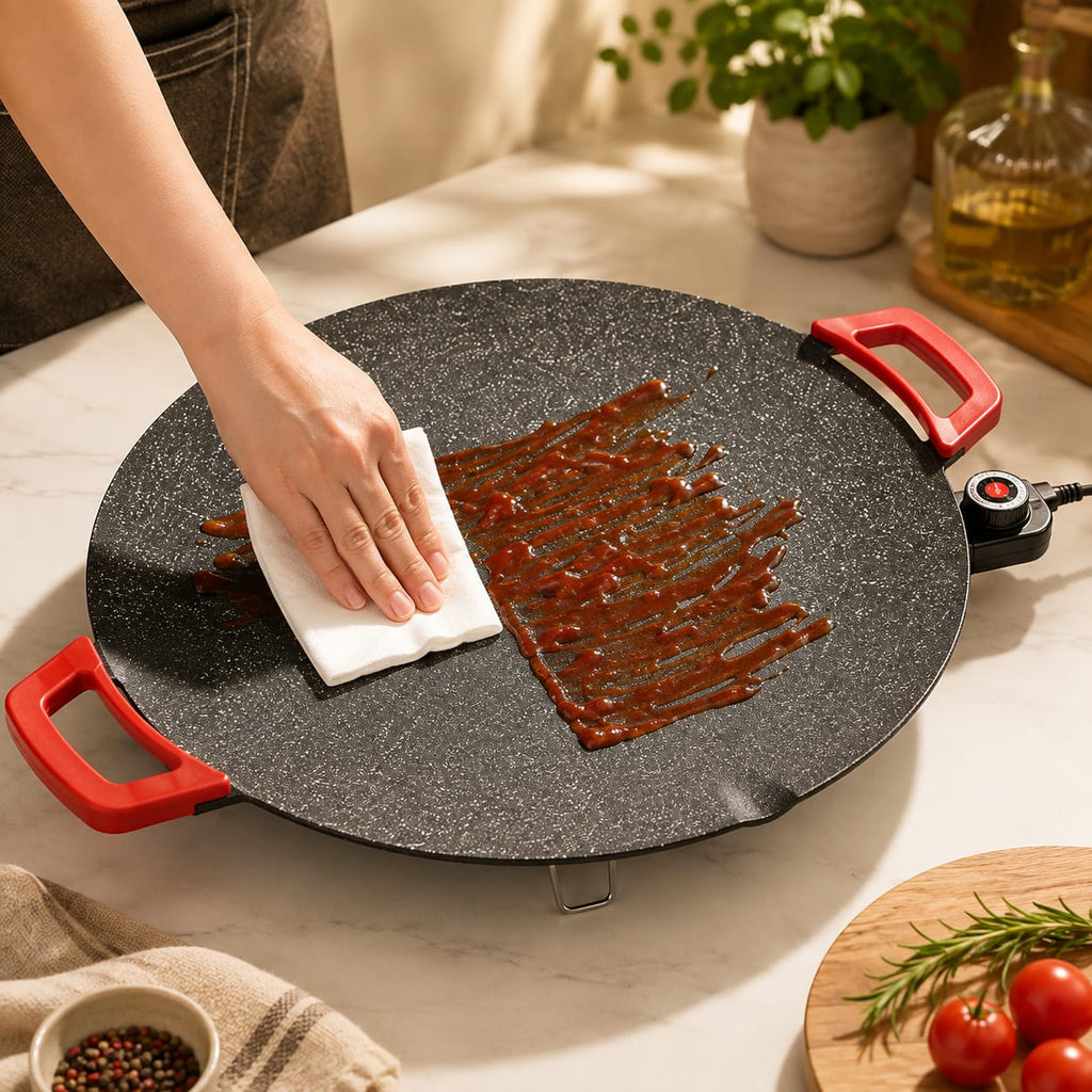 Grill Elétrico Antiaderente de Pedra Vulcânica - Entrega Grátis