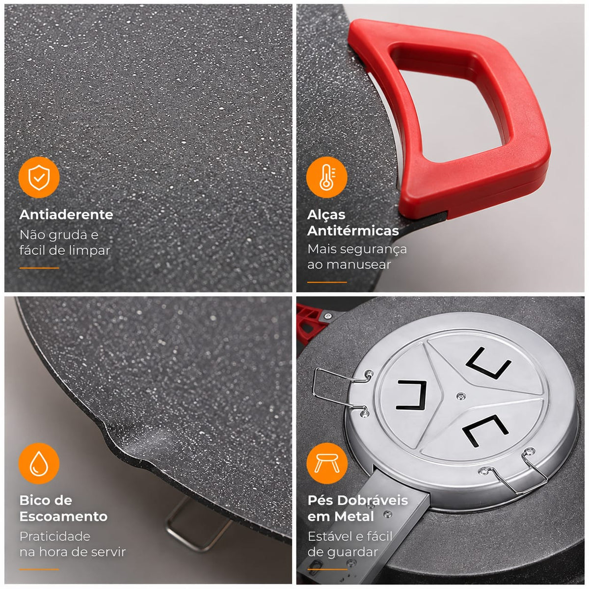 Grill Elétrico Antiaderente de Pedra Vulcânica - Entrega Grátis