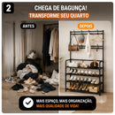Sapateira com Cabideiro 4 Prateleiras Organizador para Roupas e Sapatos