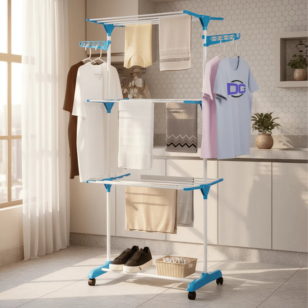 Varal De Chão 3 Andares Vertical Reforçado - Entrega Grátis