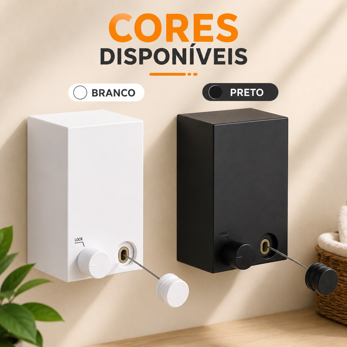 Varal Retrátil de Parede com 4 Metros - Entrega Grátis