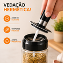 Kit Porta Temperos e Condimentos de Vidro com Tampa e Colher Embutida
