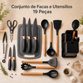 Conjunto de Facas e Utensílios de Cozinha com 19 Peças