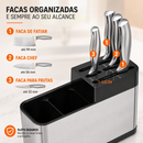 Porta Facas e Talheres Premium em Aço Inoxidável