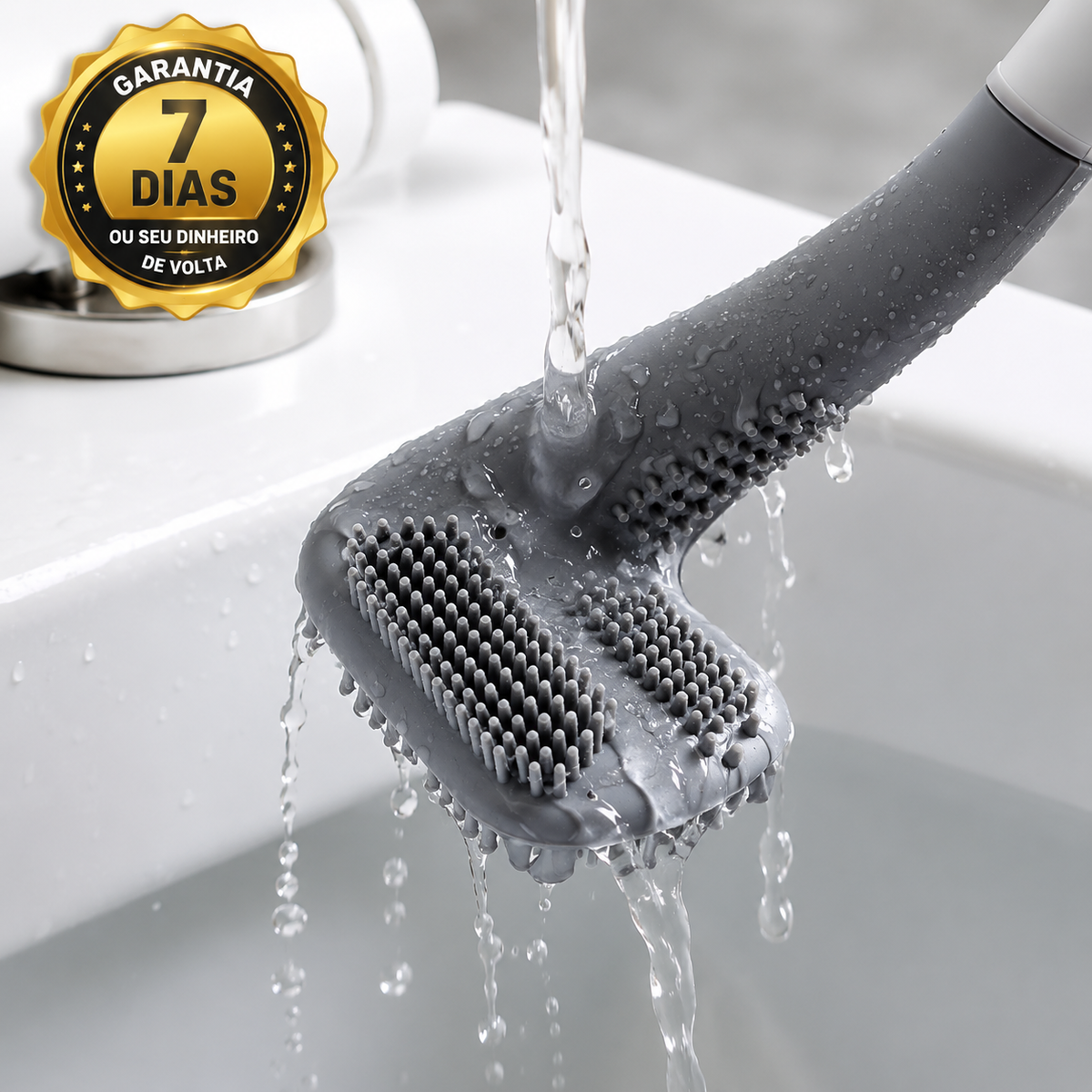 Escova de Silicone Flexível para Vaso Sanitário - Entrega Grátis