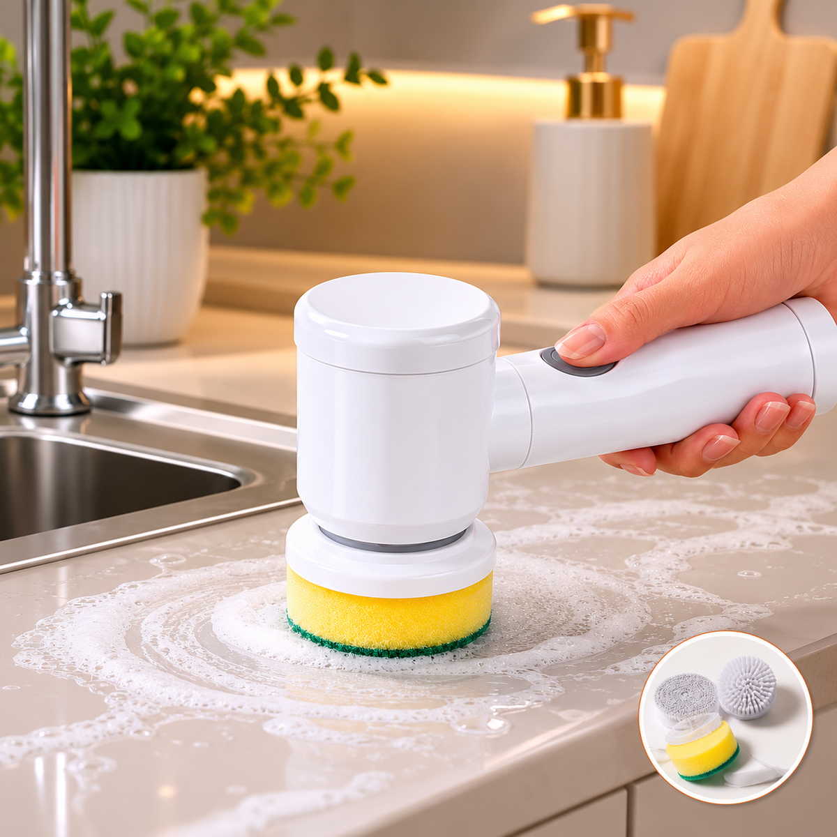 Escova Elétrica de Limpeza Recarregável Multiuso - Entrega Grátis