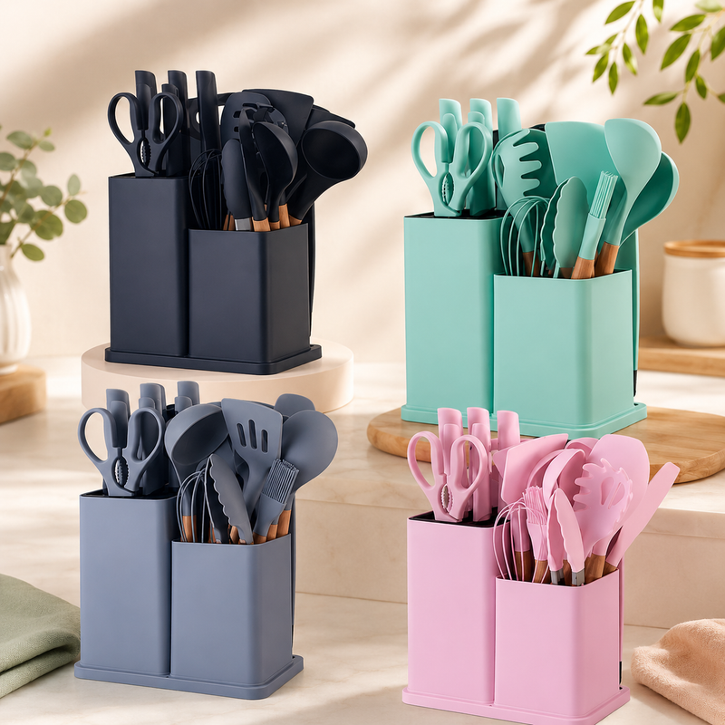 Conjunto de Facas e Utensílios de Cozinha com 19 Peças