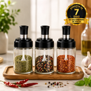 Kit Porta Temperos e Condimentos de Vidro com Tampa e Colher Embutida