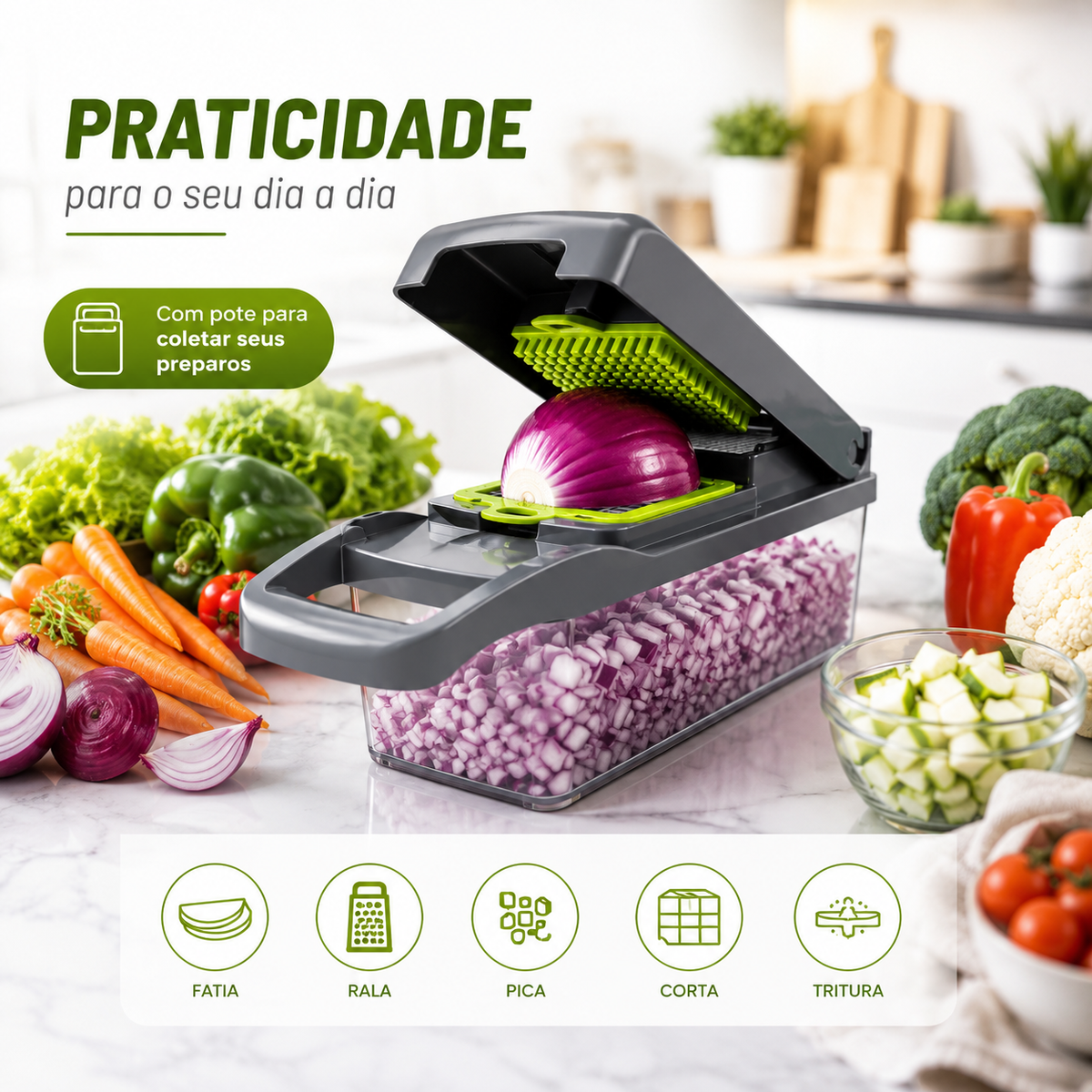 Cortador Multifuncional de Legumes Frutas e Vegetais - Entrega Grátis