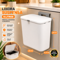 Lixeira de Cozinha Suspensa 9 Litros com Tampa