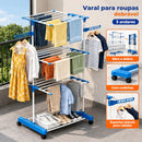 Varal De Chão 3 Andares Vertical Reforçado